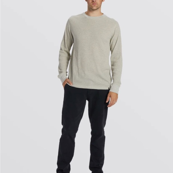 Men’s Billabong Essential Long‎ Sleeve Thermal Top, Light Gray Heather, Large - Picture 1 of 5
